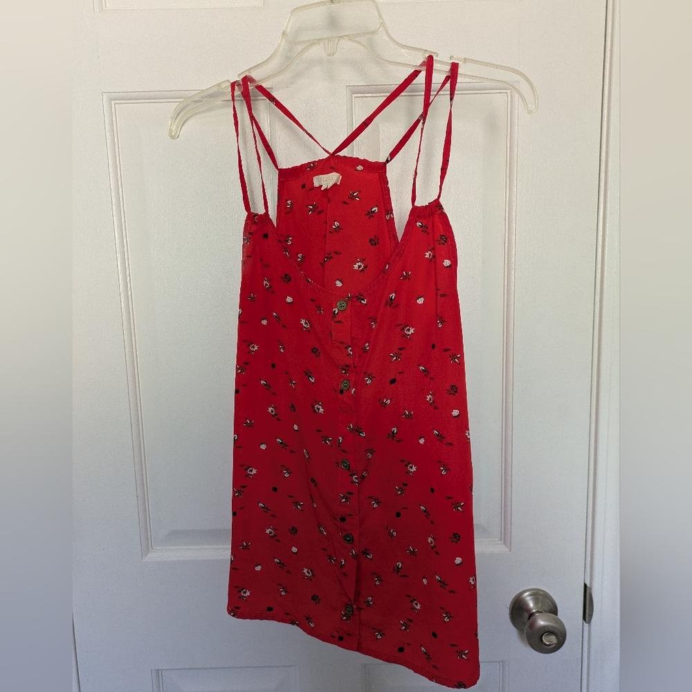 Tulle fiery flora top
